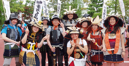 亀岡光秀まつりに参加した国際交流学生一行