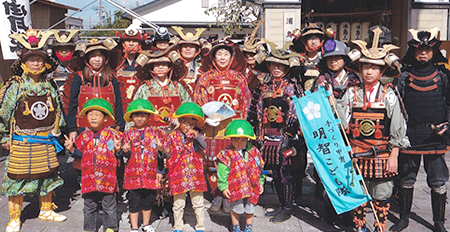 亀岡祭山鉾巡行の警備役の武者行列参加者