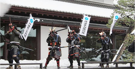 松江城鉄炮隊、姉様鉄炮隊の新年初撃ちに参加