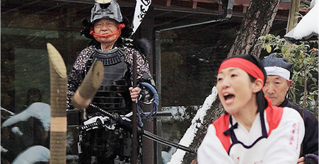 松江城鉄炮隊、姉様鉄炮隊の新年初撃ちに参加