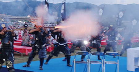 亀岡花火大会オープニングで演武披露